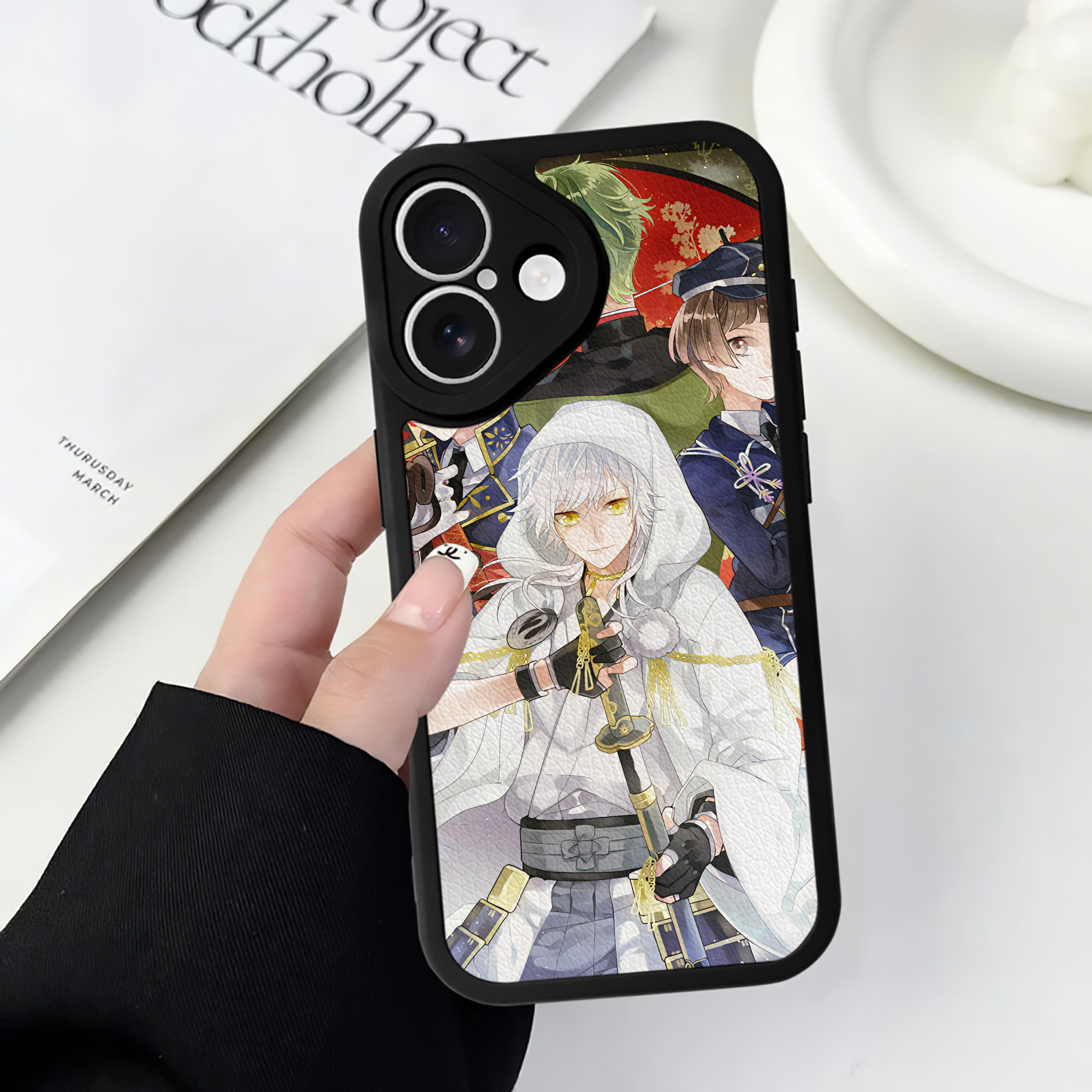 （画像用） 刀剣乱舞 Touken Ranbu 【iPhone 16シリーズ対応】シリコンスマホケース（レザー調） 材質：シリコン